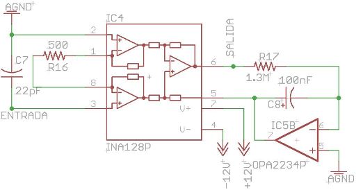 Amplificación INA128AP Distribuir contenido